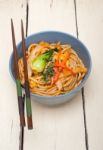 Hand Pulled Ramen Noodles Stock Photo