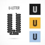 Creative U- Letter Icon Abstract Logo Design  Template Stock Photo