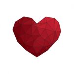 Heart Love Polygon Geometric Thin Line Flat Design Icon  I Stock Photo