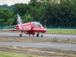 Red Arrows Display Team 50th Anniversary At Biggin Hill Airport Stock Photo