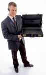 Businessman Holding Briefcase Stock Photo