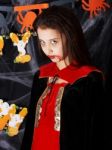 Girl In Vampire Costume Stock Photo