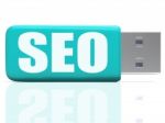 Seo Pen Drive Means Online Search And Development Stock Photo