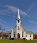 Rural Church, Midwest, Ohio, Near Akron, Usa Stock Photo