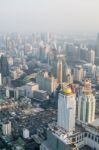 View Of Bangkok Cityscape, Bangkok The Capital City Of Thailand Stock Photo