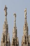 Detail Of The Skyline Of The Duomo In Milan Stock Photo