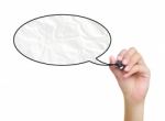 Hand Drawing Speech Bubble Stock Photo