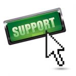 Support Button With Cursor Stock Photo