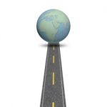 Concept Globes Road Stock Photo