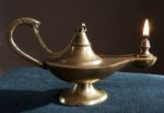 Old Brass Magic Lamp Stock Photo