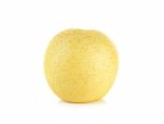 Yellow Pear Isolated On The White Background Stock Photo