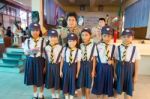 Student 9-10 Years Old, Teacher Award In Scouting, Scout Camp In Bangkok Thailand Stock Photo