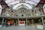 Antwerp, Belgium - May 11, 2015: People In Main Hall Of Antwerp Stock Photo