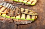 Grilled Vegetables On Bread Stock Photo