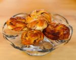 Pastries In Pedestal Glass Bowl Stock Photo