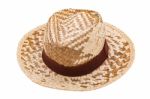 Straw Hat Isolated On White Background Stock Photo