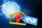 Real Estate Business With Question Mark And Dollar Sign Stock Photo