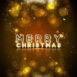 Merry Christmas And Gold Bokeh Background Stock Photo