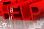 Help And Ladder  Stock Photo