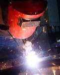 Working Welder Stock Photo