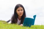 Woman Reading A Book Stock Photo