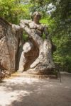 Ercole E Caco (hercules And Caco) Statue In The Park Of The Monsters In Bomarzo, Italy Stock Photo