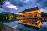 Gyeongbokgung Palace At Night In Seoul,korea Stock Photo