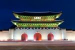 Gyeongbokgung Palace At Night In Seoul,south Korea Stock Photo