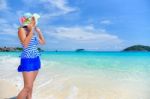 Beautiful Woman On Beach In Thailand Stock Photo