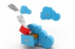 Cloud Computing Online Backup Stock Photo