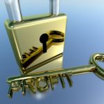 Padlock With Profit Key Stock Photo