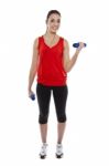 Woman Exercising With Weights  Stock Photo