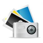 Camera With Photographs Stock Photo