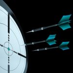 Arrows Aiming Target Showing Focusing Stock Photo