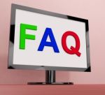 Faq On Monitor Shows Frequently Asked Questions Online Stock Photo