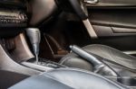 Car Hand Brake And Interior Detail Stock Photo