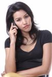 Woman Call Phone Stock Photo