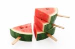 Watermelon Popsicle Yummy Fresh Summer Fruit Sweet Stock Photo