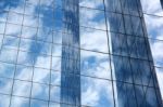 Blue Mirror Glass Building Stock Photo