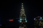 Chrysler Building X Helicopter, Manhattan, New York City, Ny Stock Photo