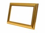 Beside Old Antique Gold Frame Isolated On White Background Stock Photo