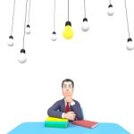 Thinking Lightbulbs Represents Power Source And Adult 3d Renderi Stock Photo