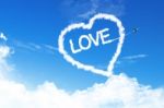 Love Heart Cloud On Blue Sky Stock Photo