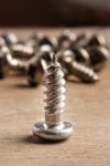 Metal Screw Close Up Stock Photo