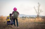 Tourists Are Enjoying The Mountain Stock Photo