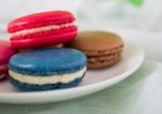 Colorful Macaroon Or Macaron French Sweet Dessert  Stock Photo