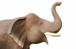 Elephant Statue On White Background Stock Photo