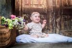 Beautiful Smiling Baby Girl Stock Photo