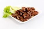 Grilled Pork Chitterlings Stock Photo