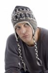 Young Male Wearing Woollen Cap Stock Photo